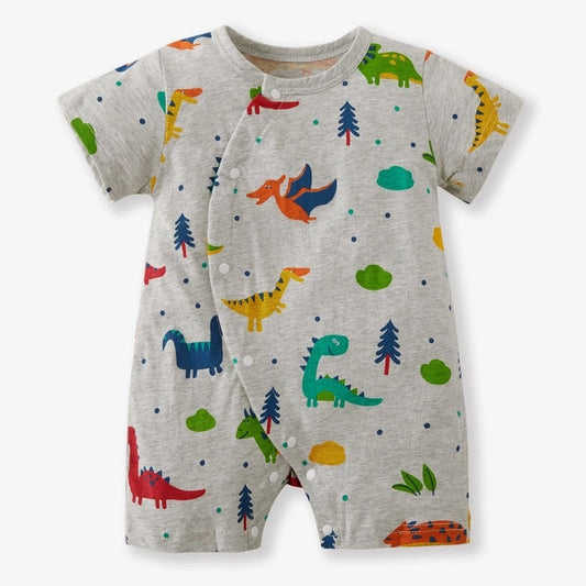 Cotton Short Sleeve Dinosaur Romper