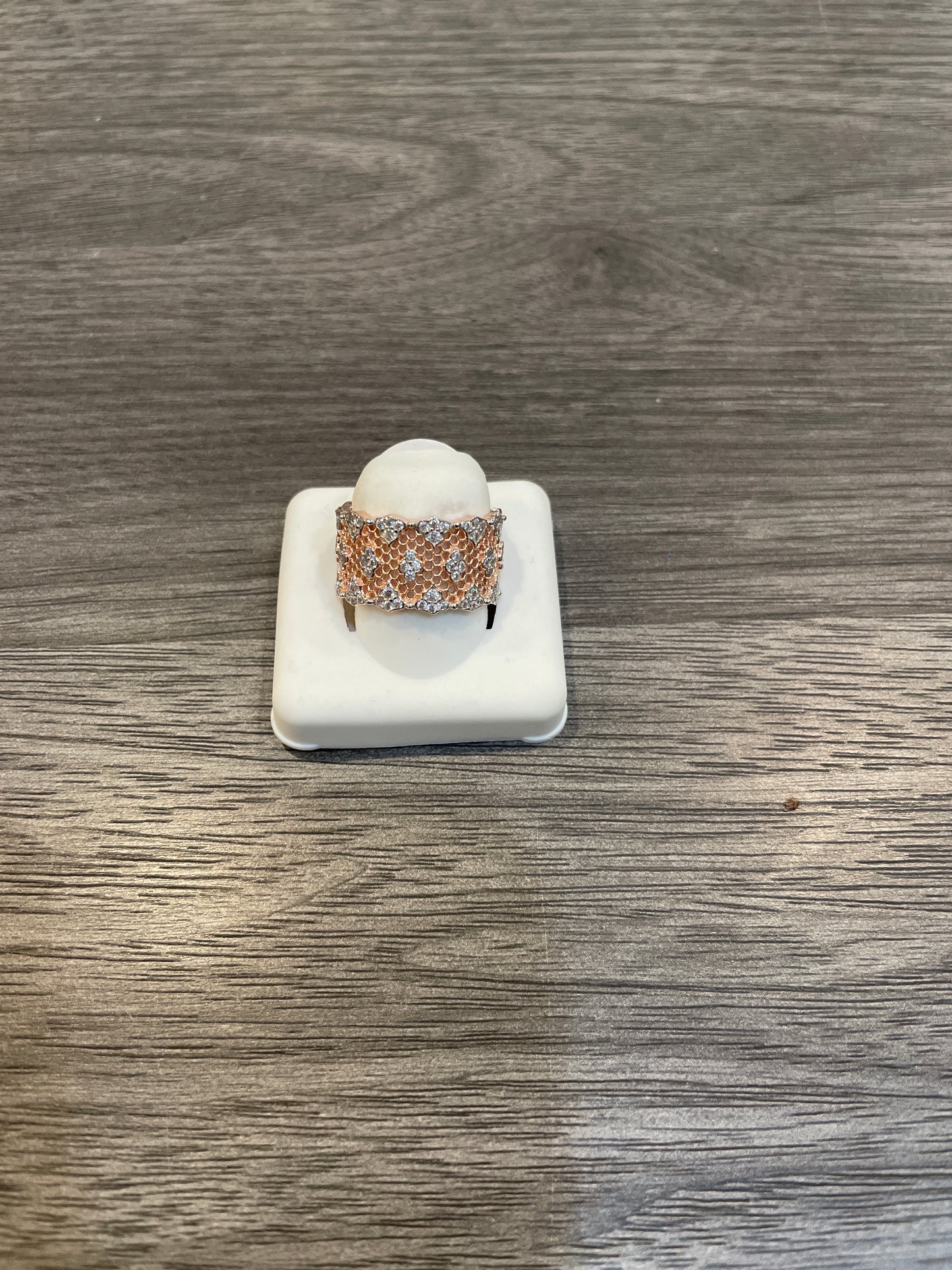 Lace Rose Gold CZ Ring