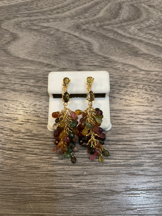 Tourmaline Grape Gem Earrings