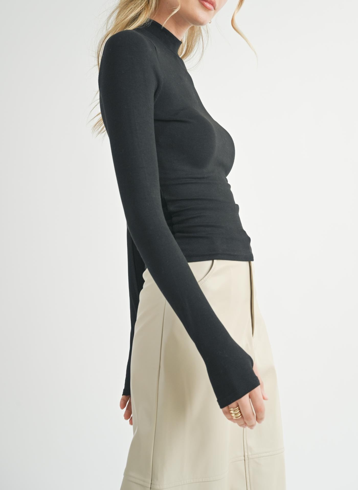 Sadie & Sage, Ronan Mock Neck Knit Top