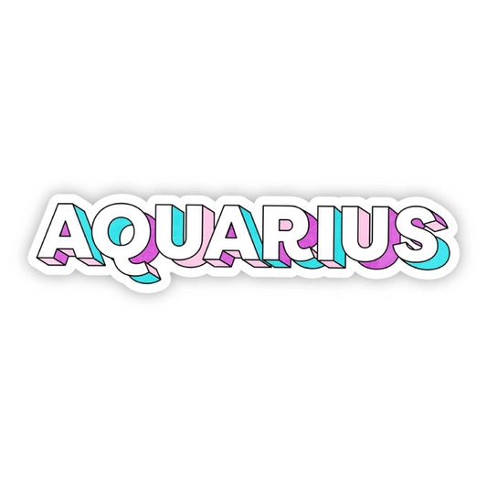 Big Moods, Aquarius Lettering Zodiac Vinyl Sticker - Boutique Dandelion