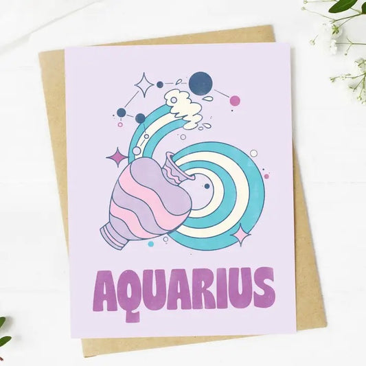 Big Moods, Aquarius Zodiac Greeting Card