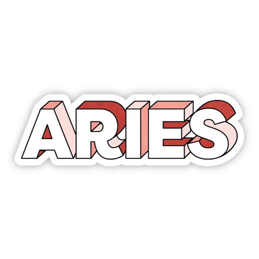 Big Moods, Aries Lettering Zodiac Vinyl Sticker - Boutique Dandelion