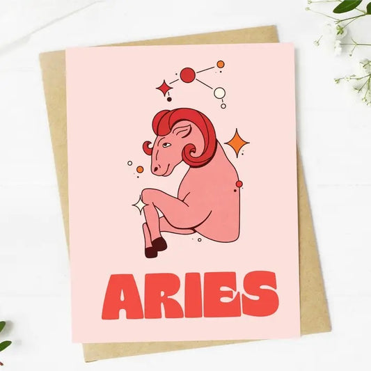 Big Moods, Aries Zodiac Greeting Card