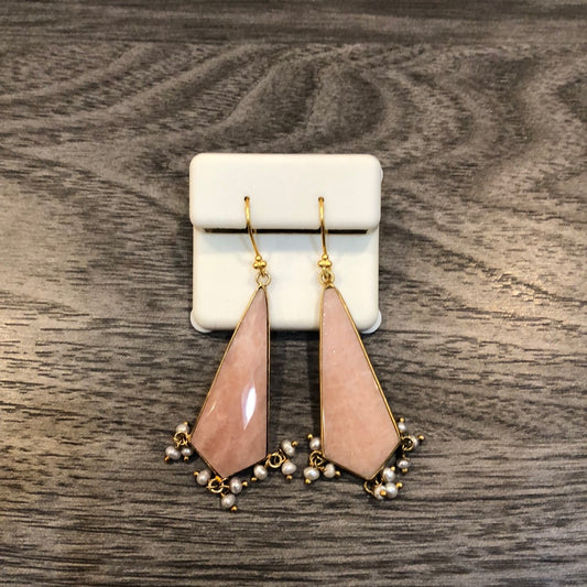 Pearly Rose Quartz Earrings