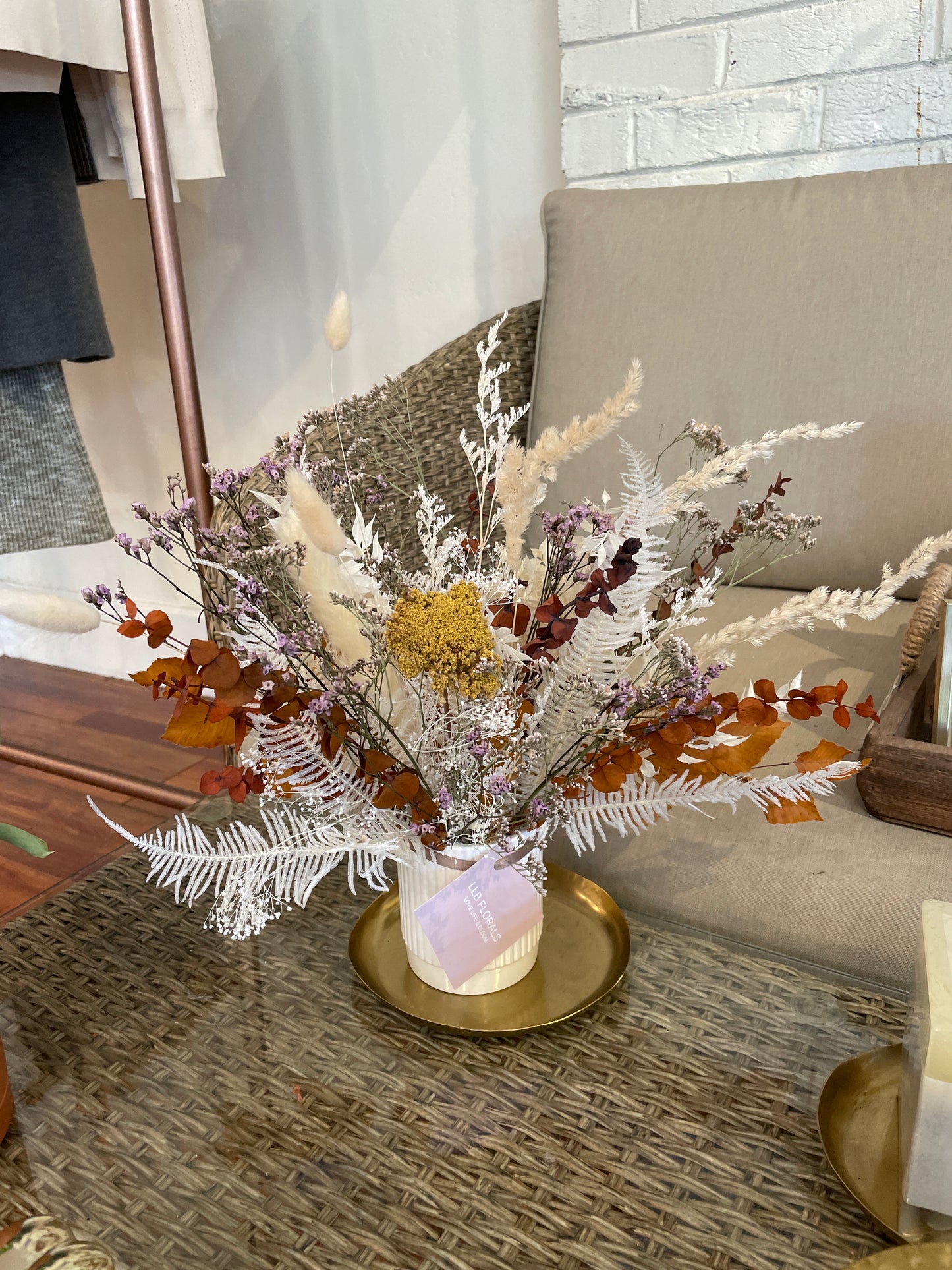 LLB Florals, Dried Autumn Arrangement in Vase