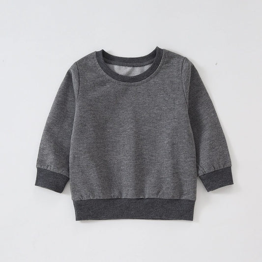 Solid Crewneck Pullover Sweatshirt for Infant Baby Toddler