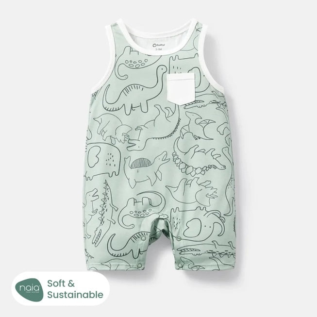 Sleeveless Dino Print Jumpsuit