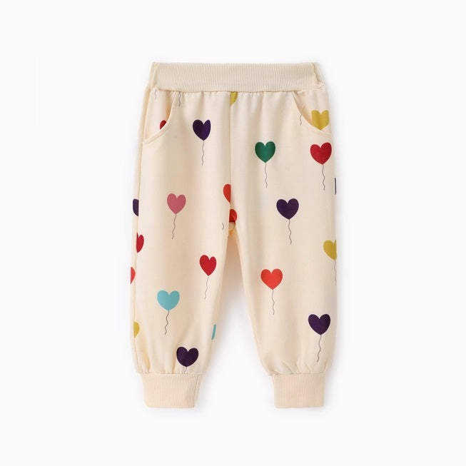 Heart Balloon Print Sweatshirt Sweatpant Set