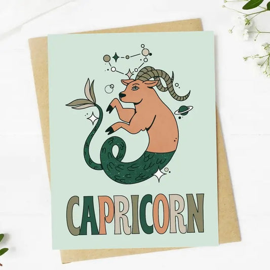 Big Moods, Capricorn Zodiac Greeting Card