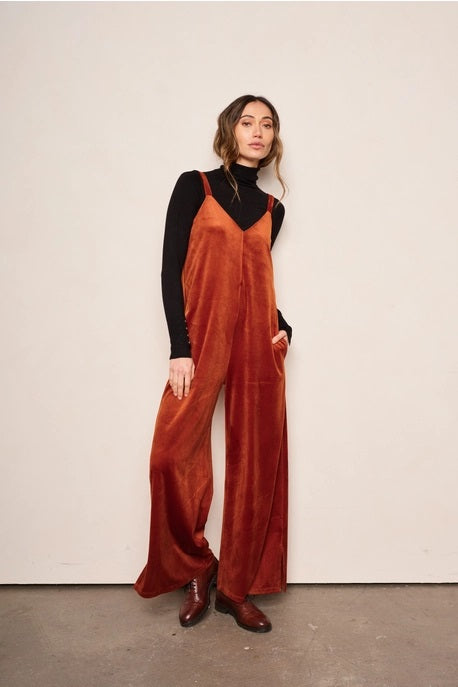 dRA Clothing Los Angeles, Colline Jumpsuit in Chestnut - Boutique Dandelion