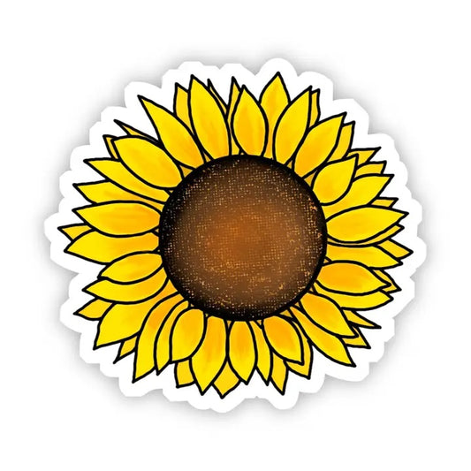 Big Moods, Cute Yellow Sunflower Vinyl Sticker - Boutique Dandelion