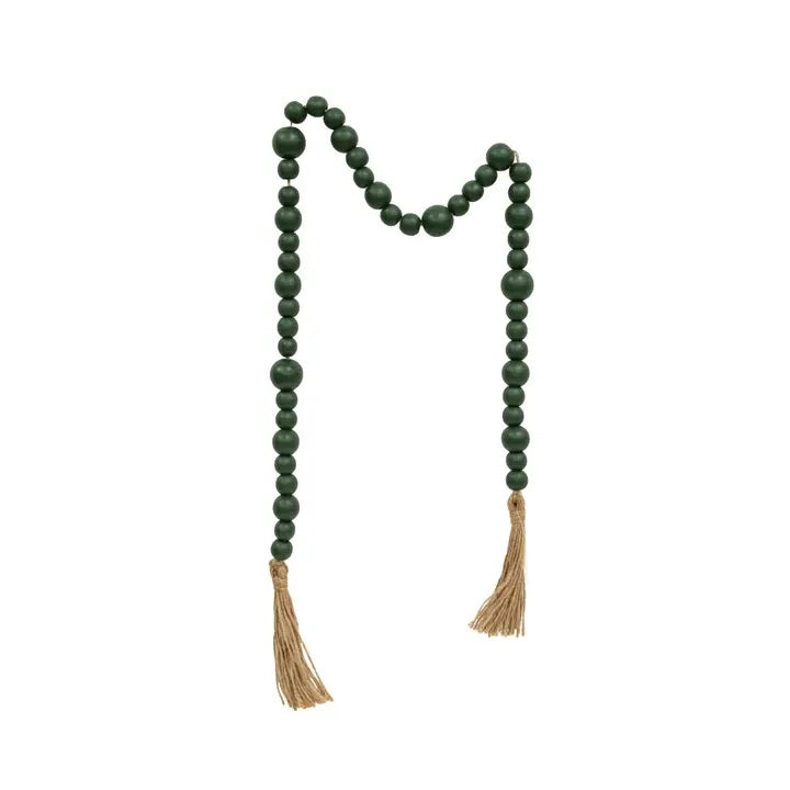 Evergreen Beaded Garland with Tassels