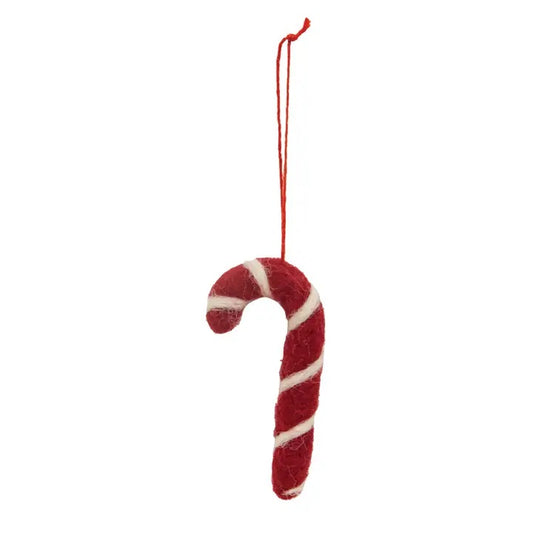 Felted Candy Cane Ornament