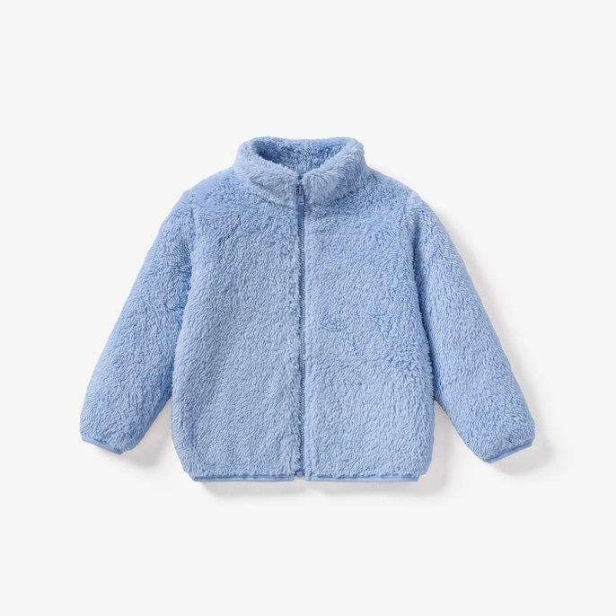 Fuzzy Zipper Jacket For Toddlers