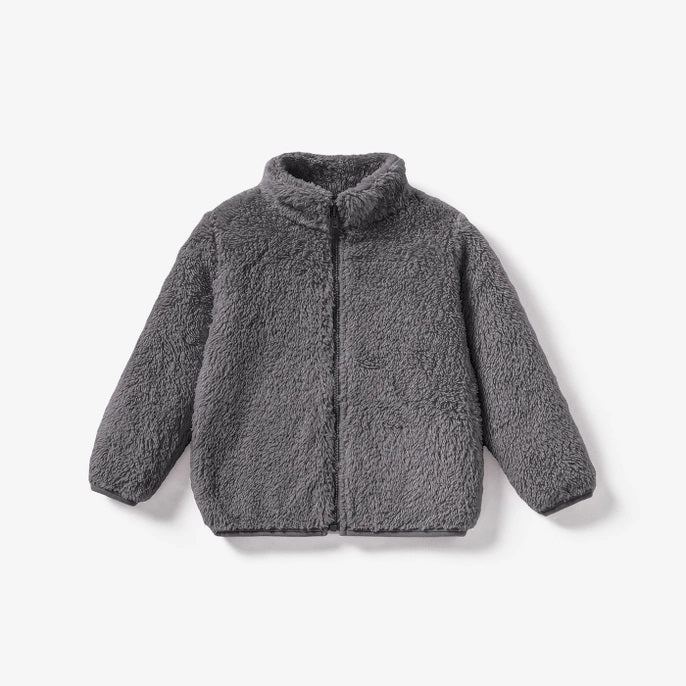 Fuzzy Zipper Jacket For Toddlers