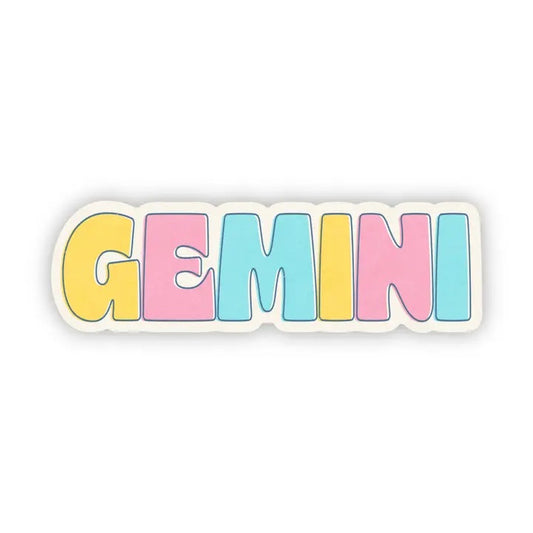 Big Moods, Gemini Lettering Vinyl Sticker - Boutique Dandelion