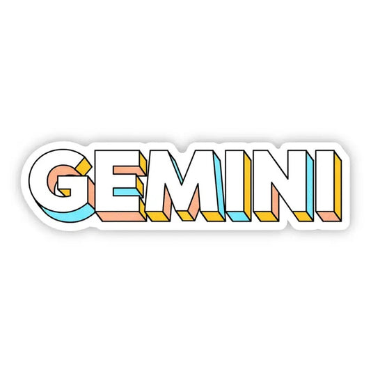 Big Moods, Gemini Lettering Zodiac Vinyl Sticker - Boutique Dandelion