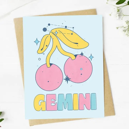 Big Moods, Gemini Zodiac Greeting Card