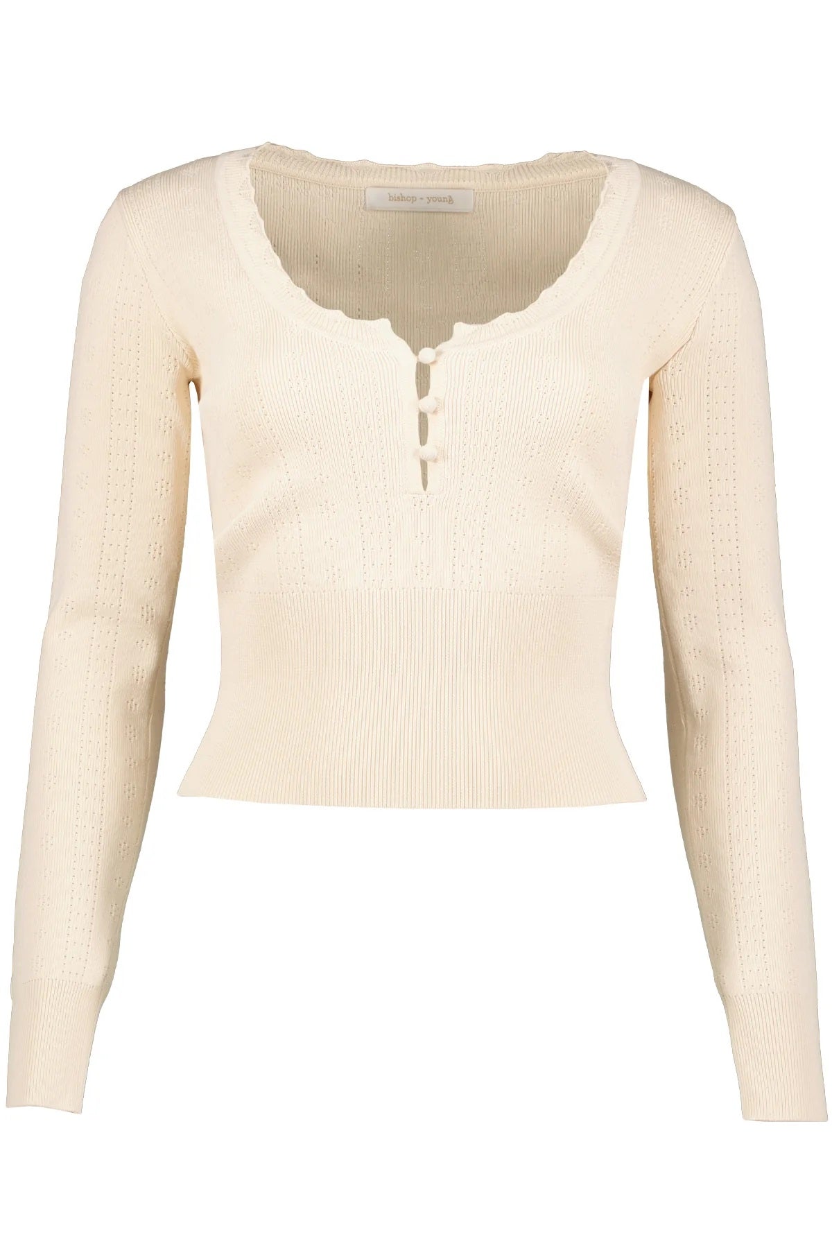 Bishop + Young, Colin Pointelle Sweater in Ivory - Boutique Dandelion