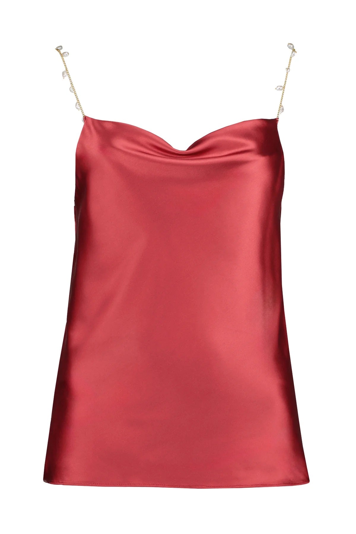 Bishop + Young,  Pearl Detail Cami in Crimson Red - Boutique Dandelion