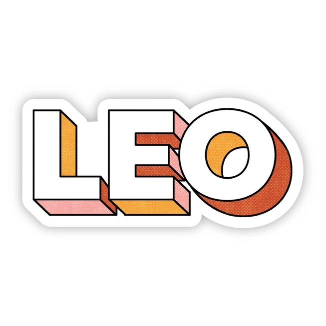 Big Moods, Leo Lettering Zodiac Vinyl Sticker - Boutique Dandelion