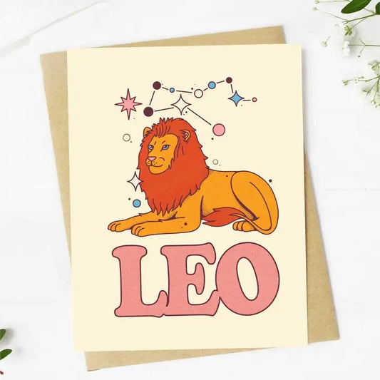 Big Moods, Leo Zodiac Greeting Card