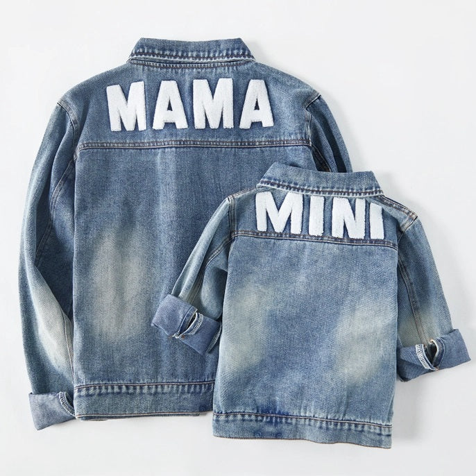 Mommy and Me Distressed Denim Jacket