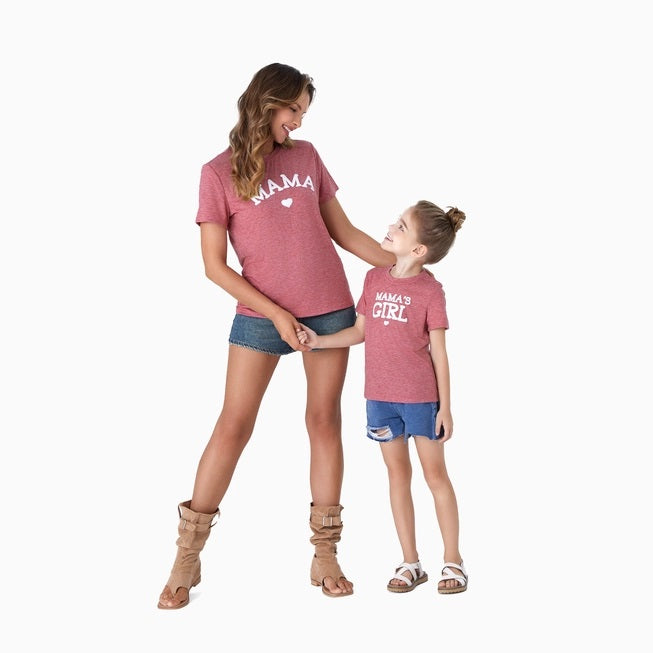 Mommy and Me Foam Print Heart Tops