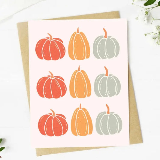 Big Moods, Pumpkin Pattern Fall Greeting Card - Blank Inside - Boutique Dandelion