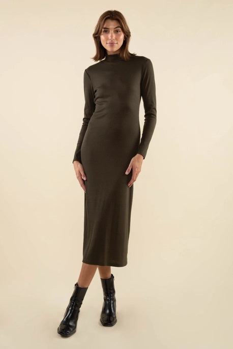 NLT, Shana Turtleneck Rib Bodycon Dress