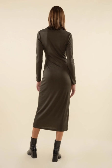 NLT, Shana Turtleneck Rib Bodycon Dress