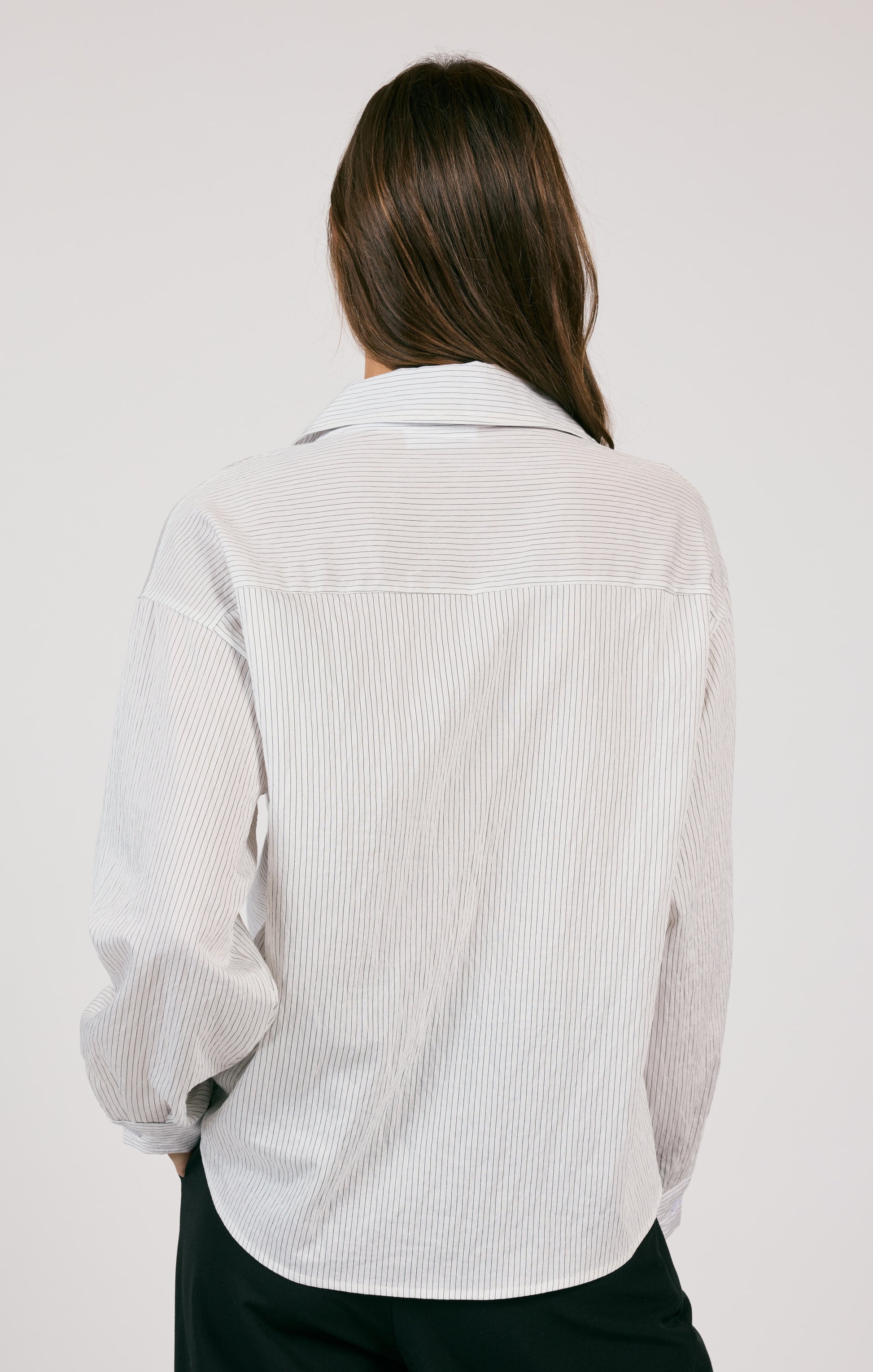 Sage The Label, Soft Soul Button Down Shirt in White Black - Boutique Dandelion