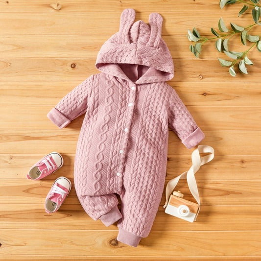 Bunnie Hooded Long Sleeve Jumpsuit for Infant Baby Toddler