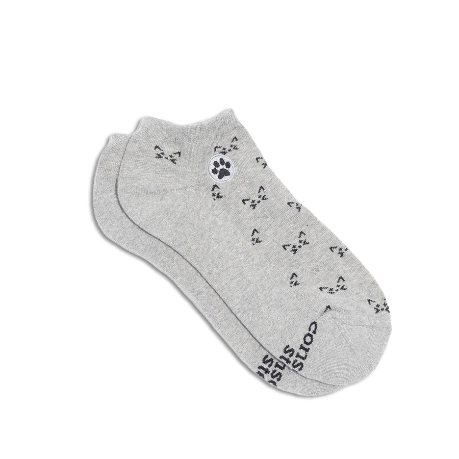 Conscious Step, Ankle Socks that Save Cats - Grey Clever Kittens - Boutique Dandelion