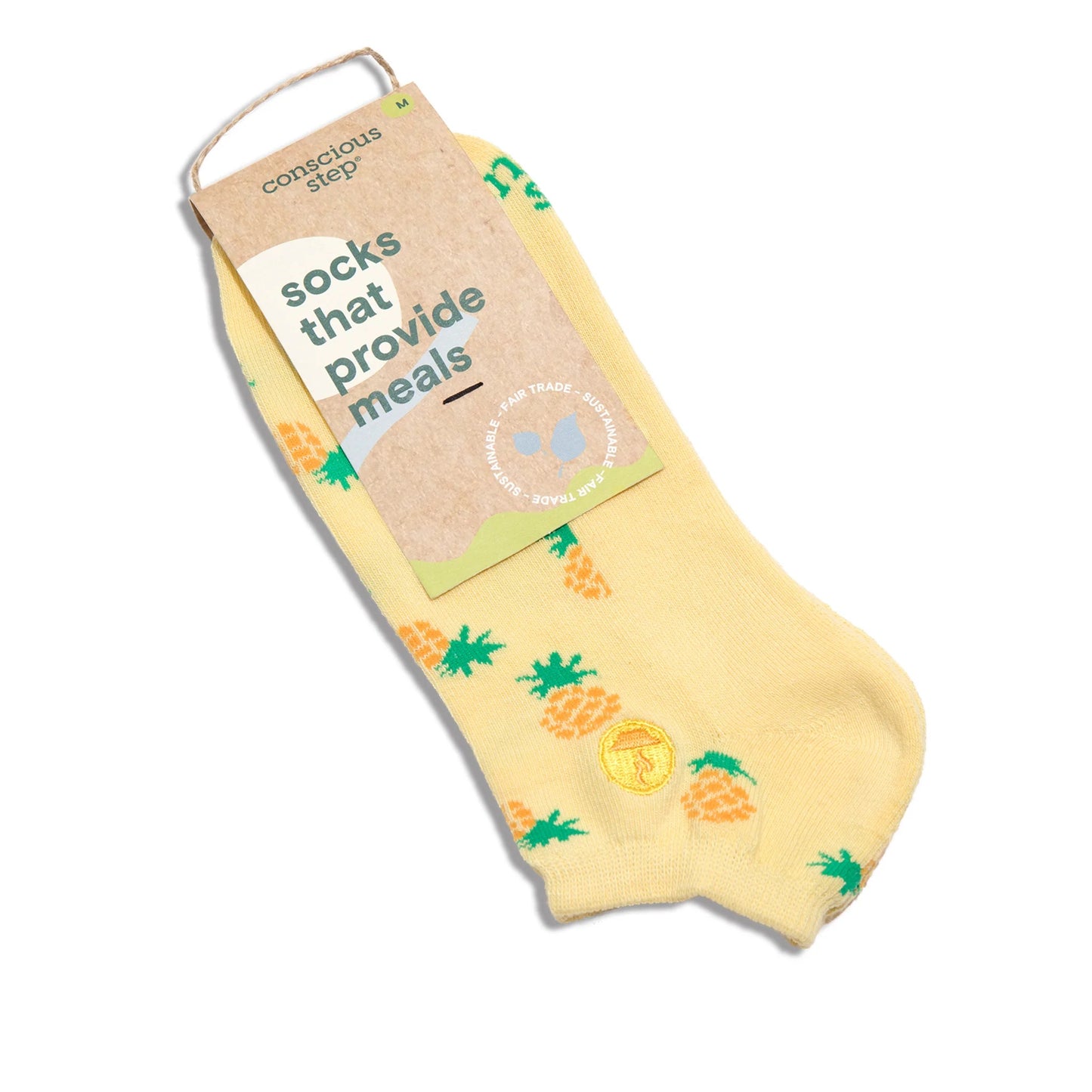 Conscious Step, Ankle Socks That Protect Meals - Golden Pineapples - Boutique Dandelion