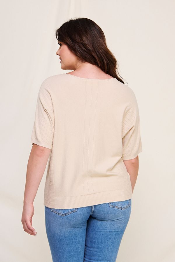 Allie Rose, Short Sleeve Dolman Sweater Top