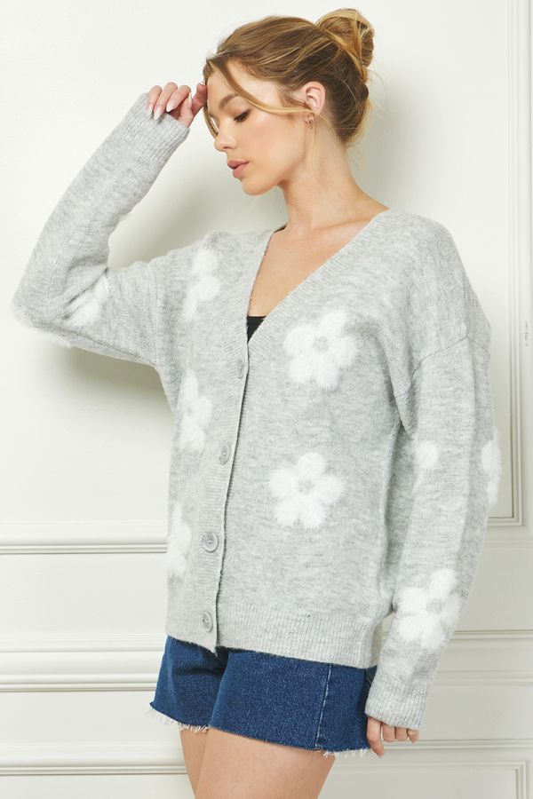 Allie Rose, Flower Button Cardigan