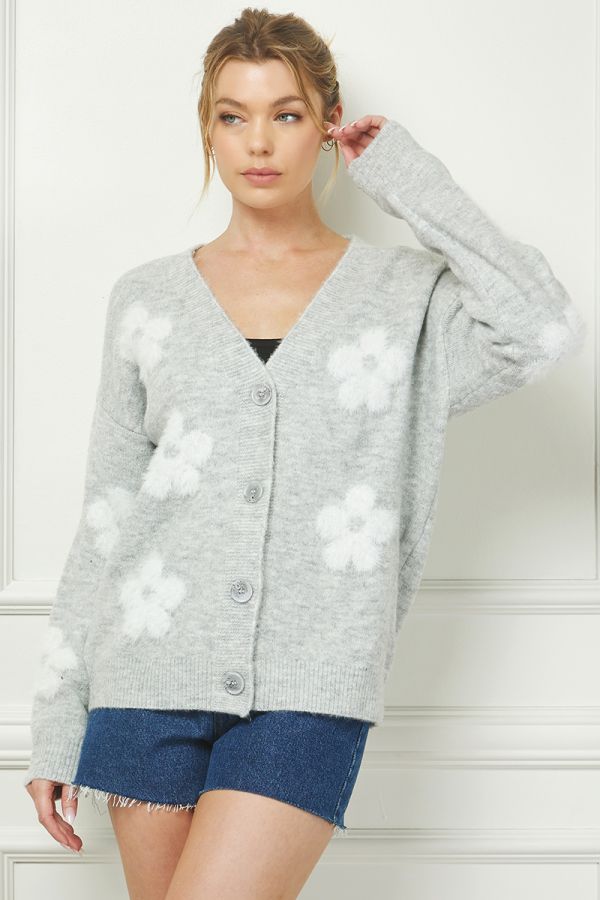 Allie Rose, Flower Button Cardigan