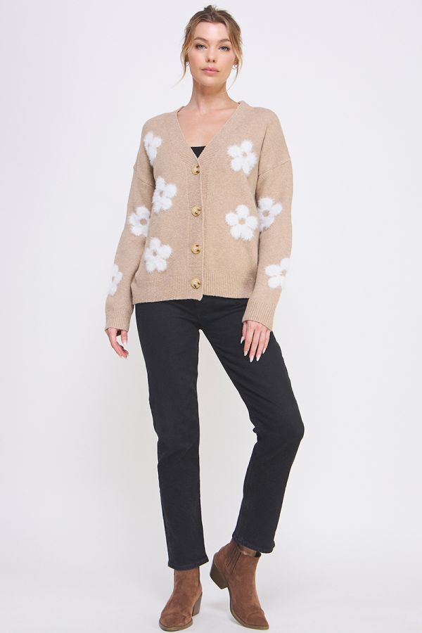 Allie Rose, Flower Button Cardigan