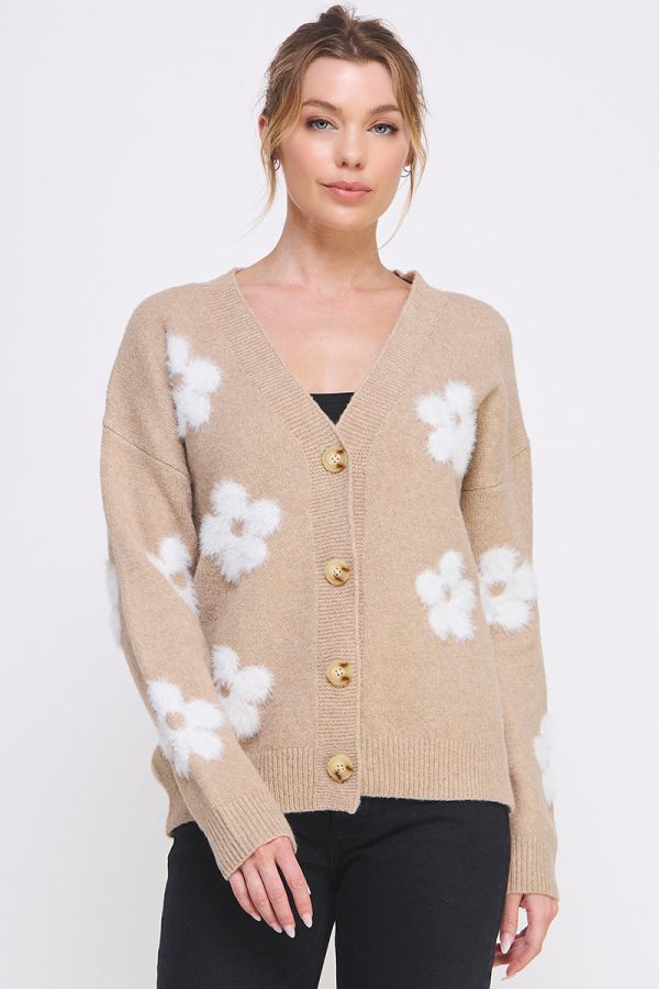 Allie Rose, Flower Button Cardigan