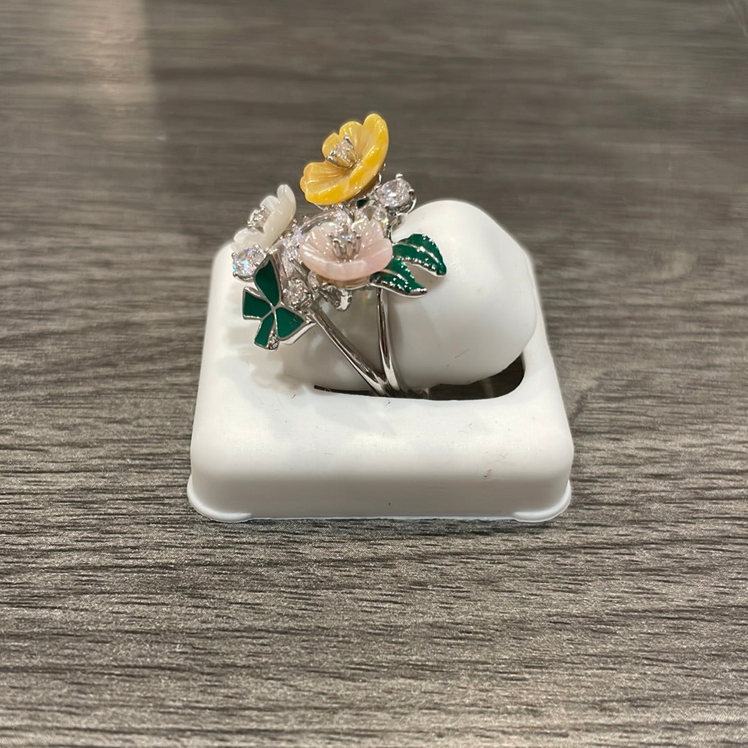 Flower Enamel Ring