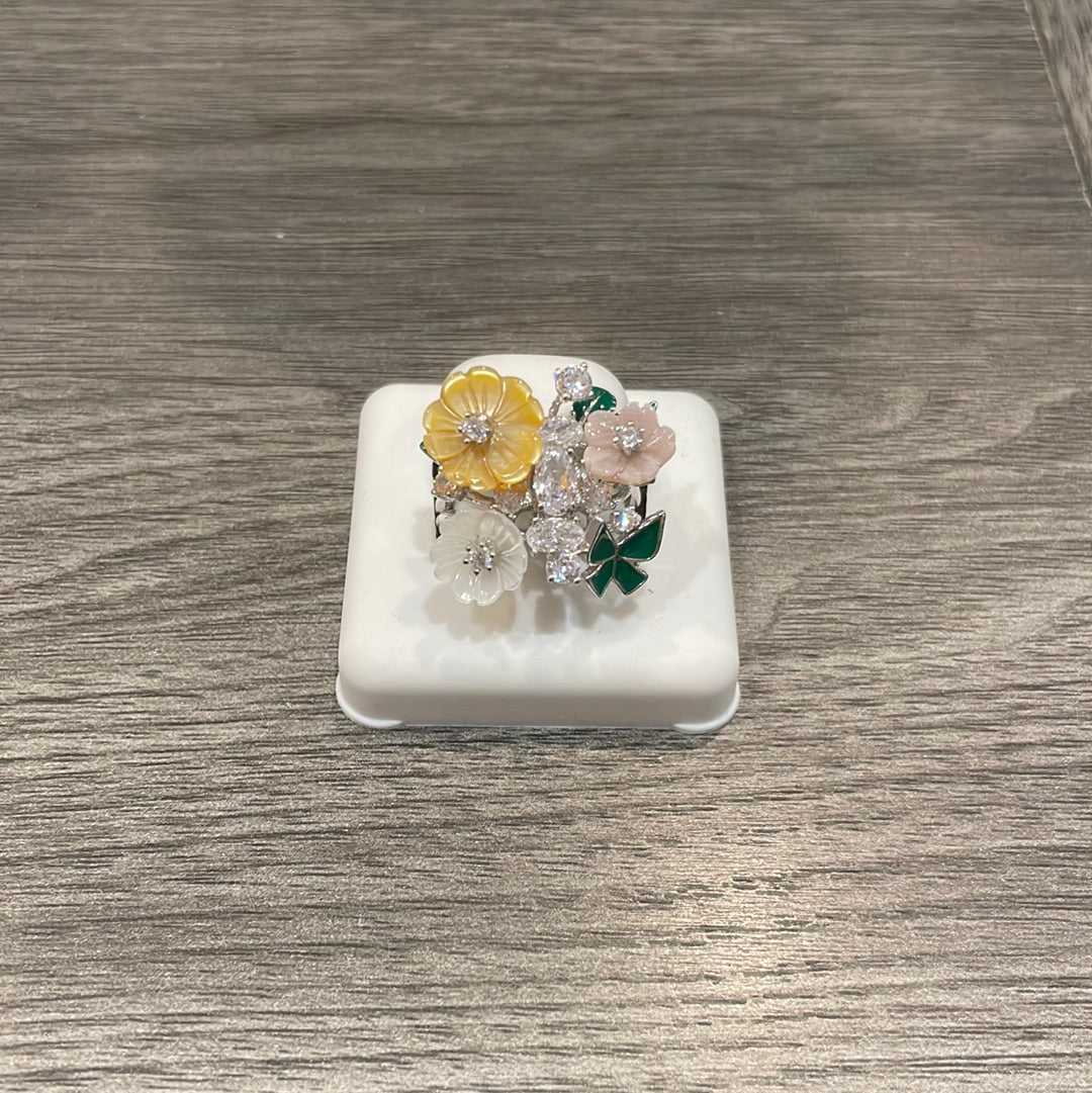 Flower Enamel Ring