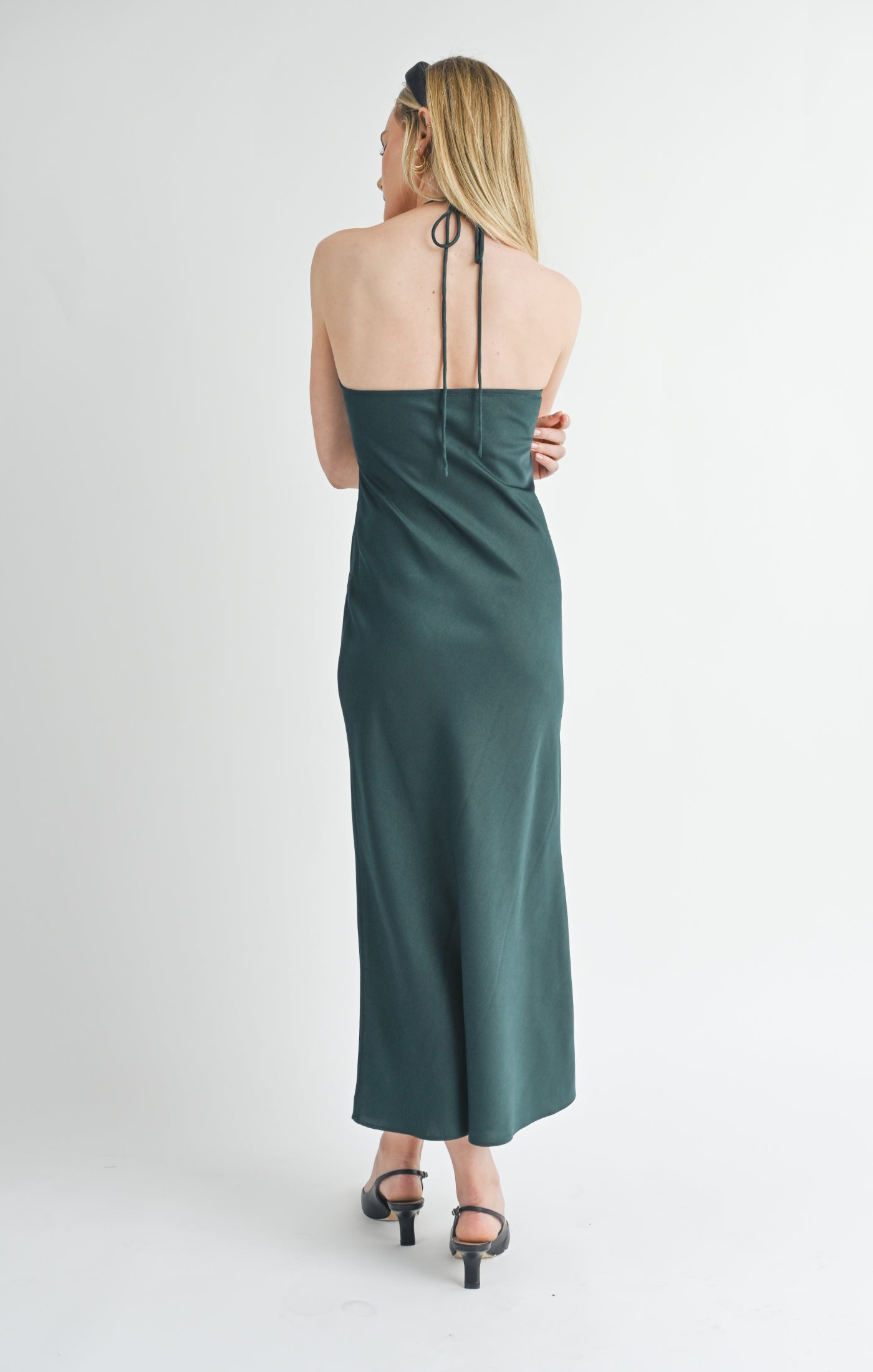 Sage The Label, Jess Halter Maxi Dress in Hunter Green - Boutique Dandelion