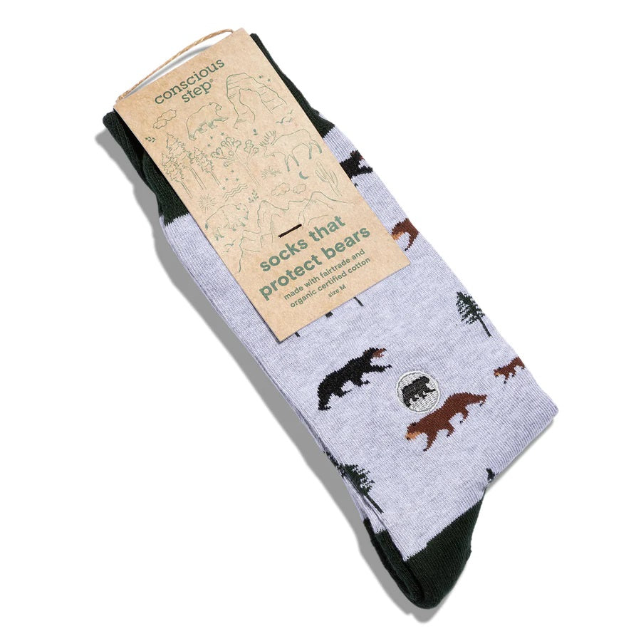Conscious Step, Socks That Protect Bears - Great Grizzlies - Boutique Dandelion