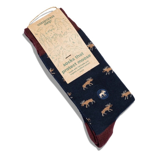 Conscious Step, Socks That Protect Moose - Moose Mayhem - Boutique Dandelion