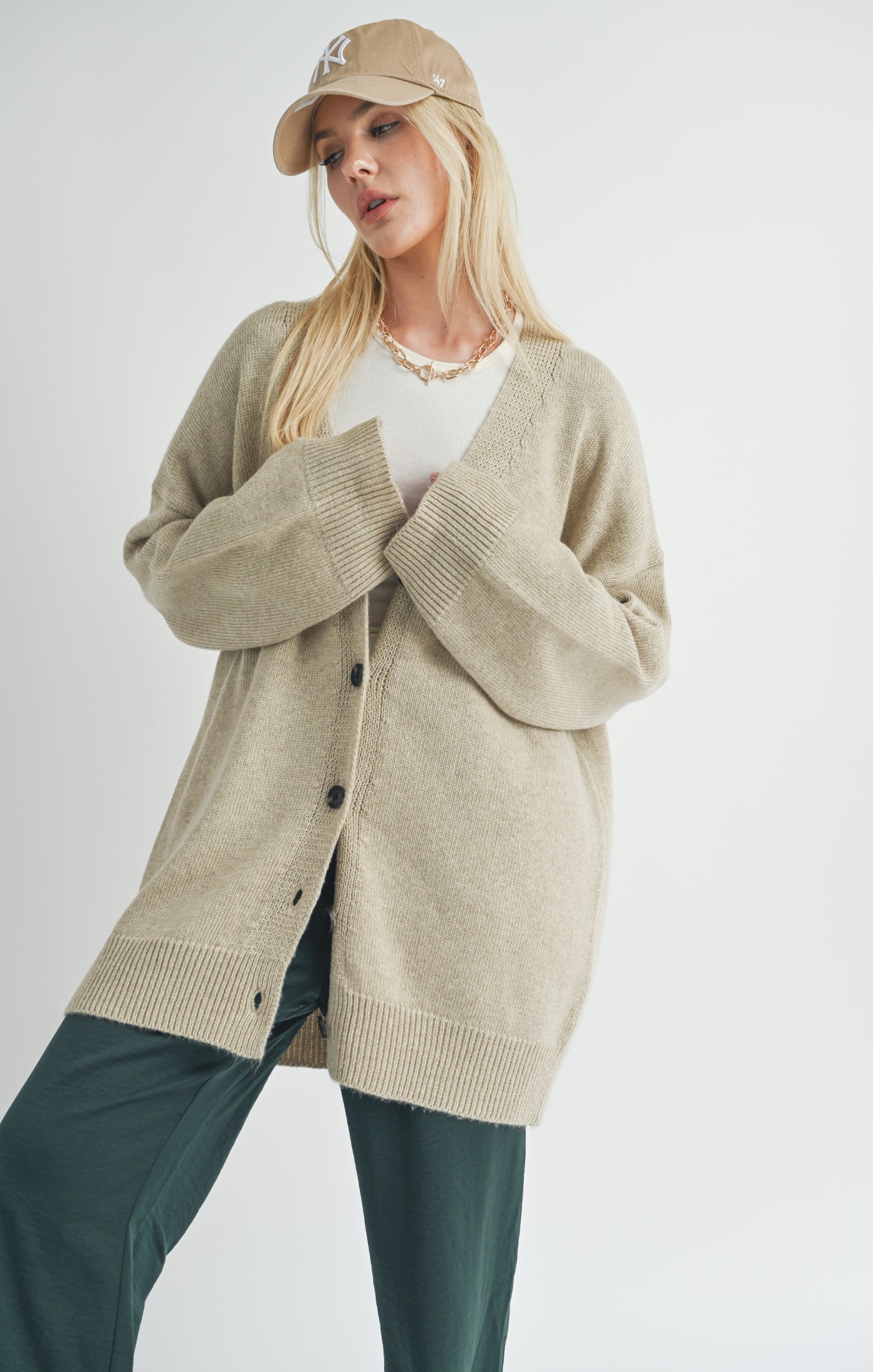 Sage the Label, Sydney Oversized Cardi in Natural - Boutique Dandelion