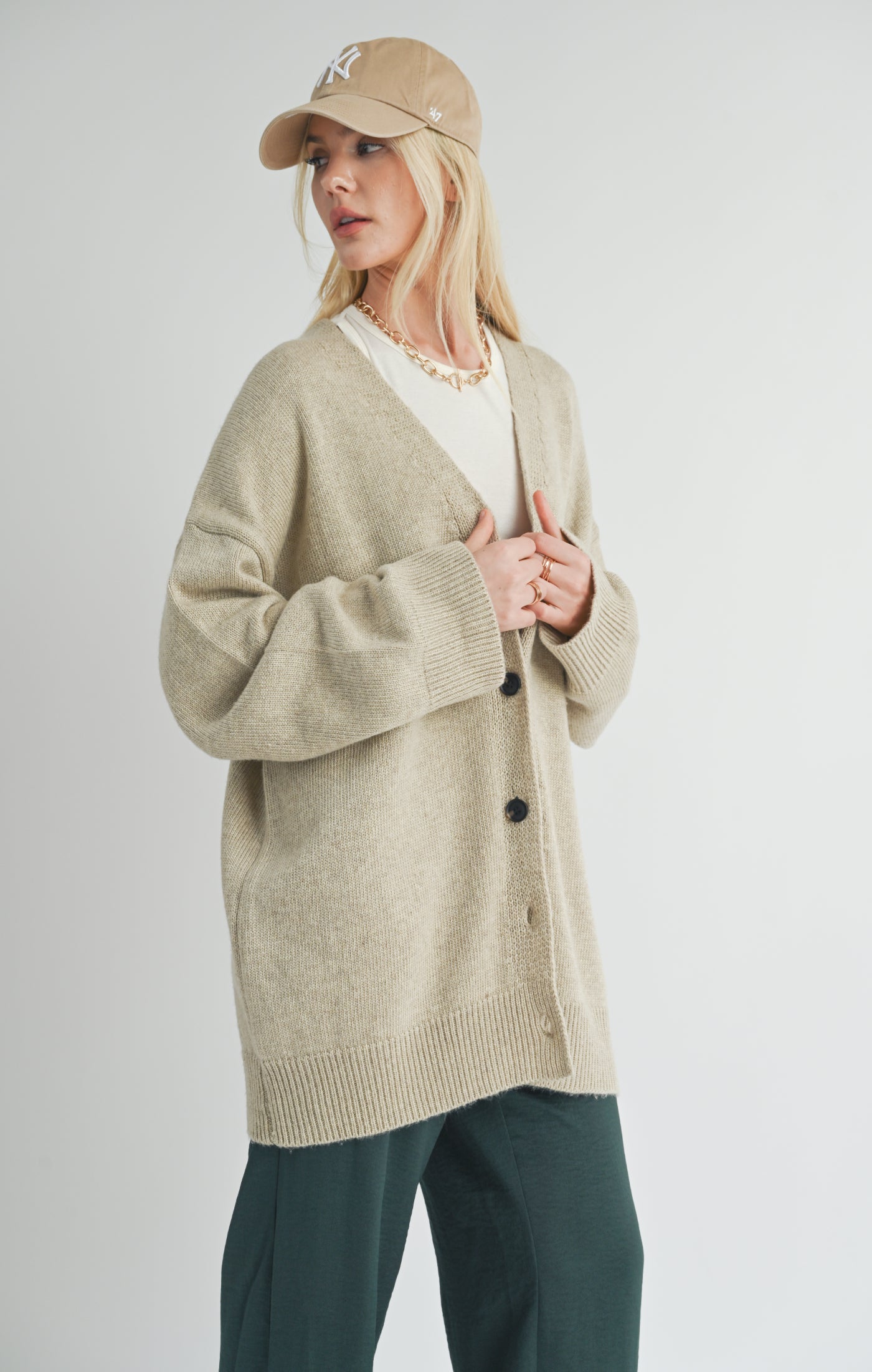 Sage the Label, Sydney Oversized Cardi in Natural - Boutique Dandelion