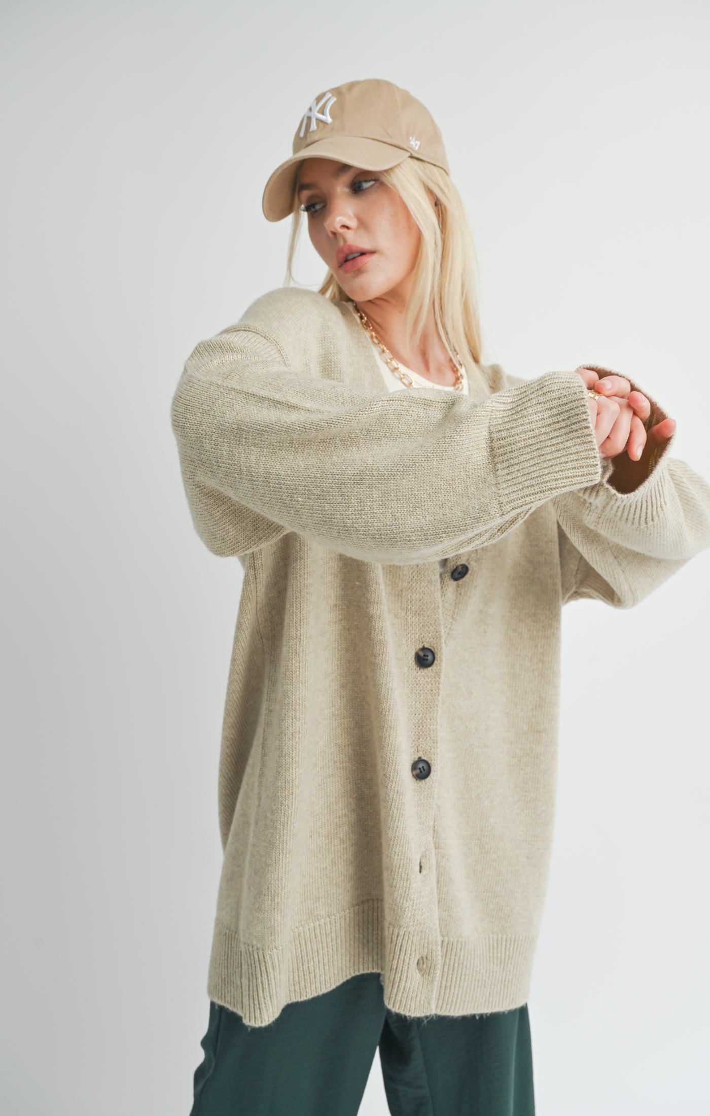 Sage the Label, Sydney Oversized Cardi in Natural - Boutique Dandelion