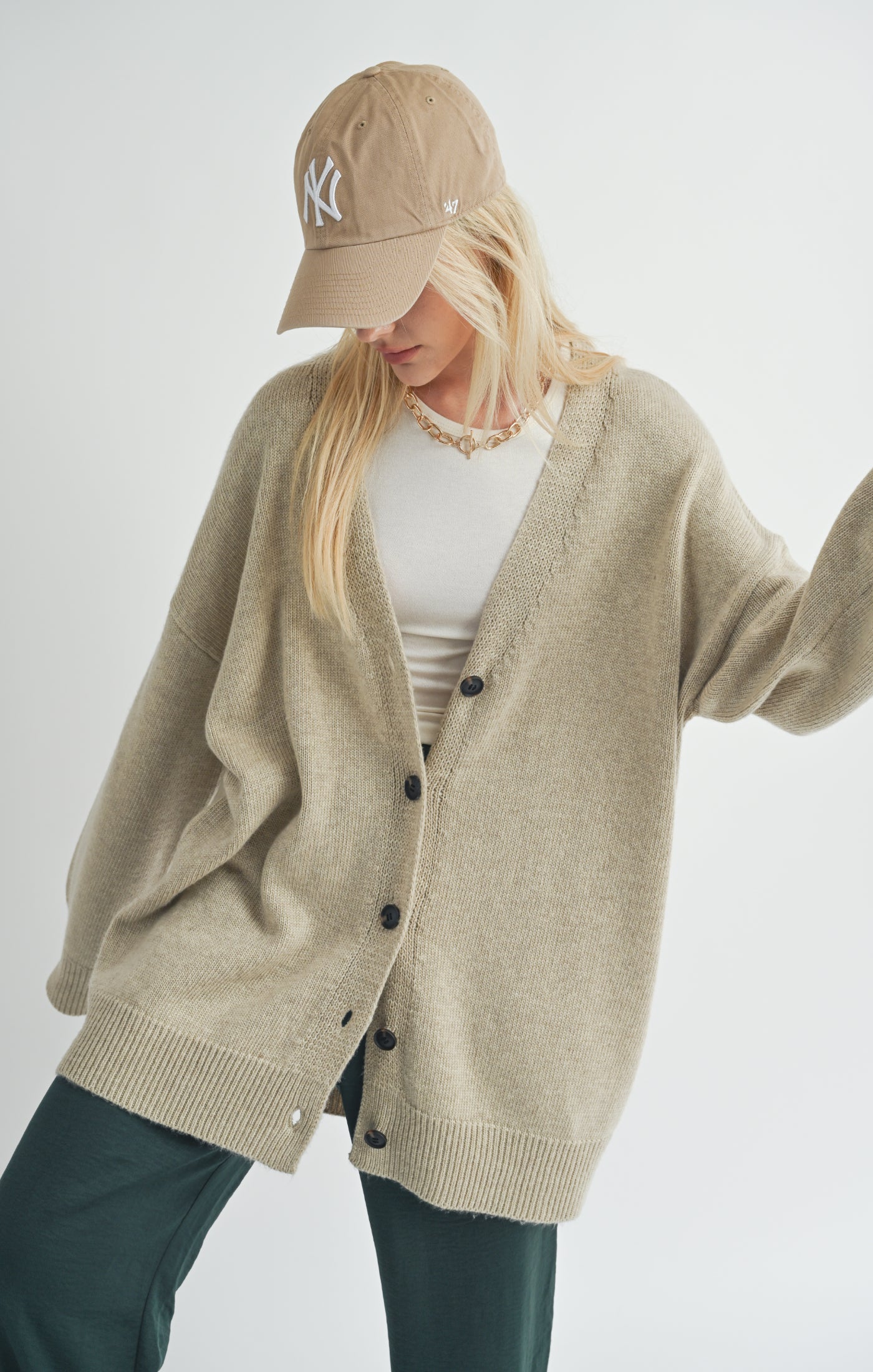 Sage the Label, Sydney Oversized Cardi in Natural - Boutique Dandelion